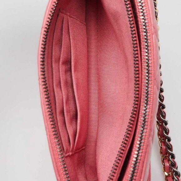 Chanel Pink Quilted Calfskin Leather Gabrielle Clutch with Chain Bag - Picture 8 of 12